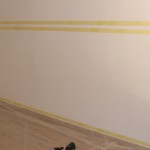 Taping up Liams room