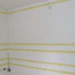 Taping up Audreys room